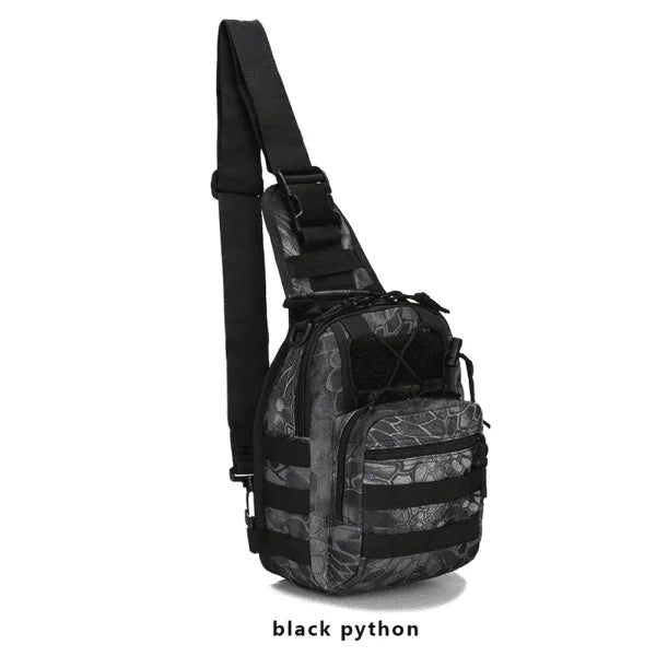 Camo EDC sling bag with multiple zip pockets
