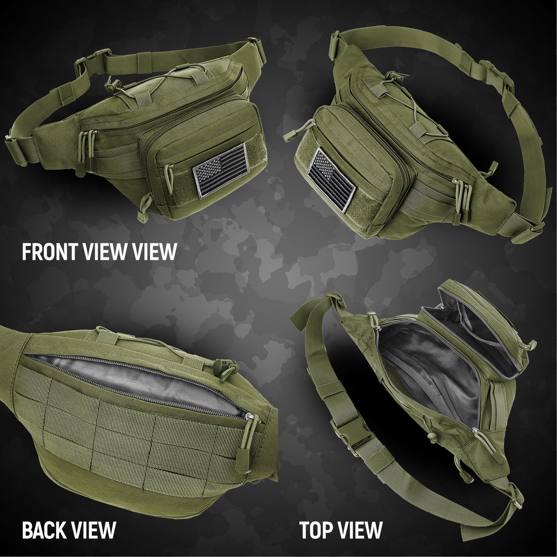 EDC Fanny Pack – Tactical Pouch with USA Flag Patch - BSG