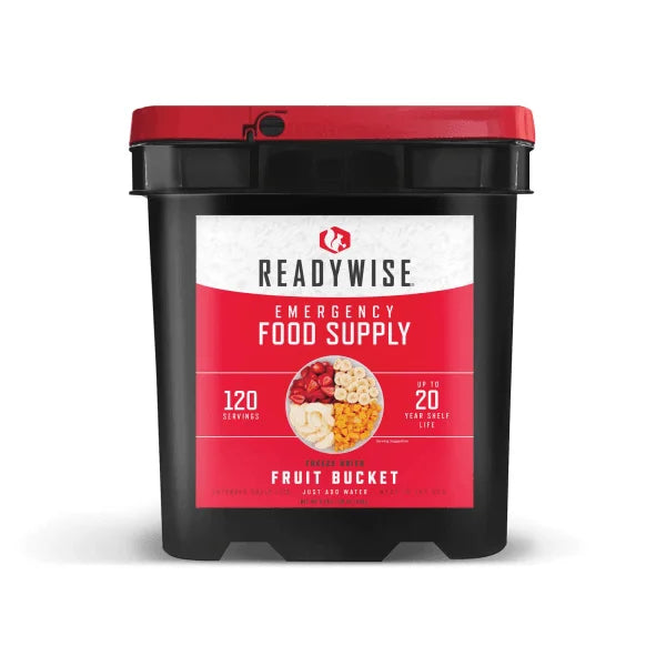 120 Serving freeze-dried fruit emergency food bucket with 20-year shelf life