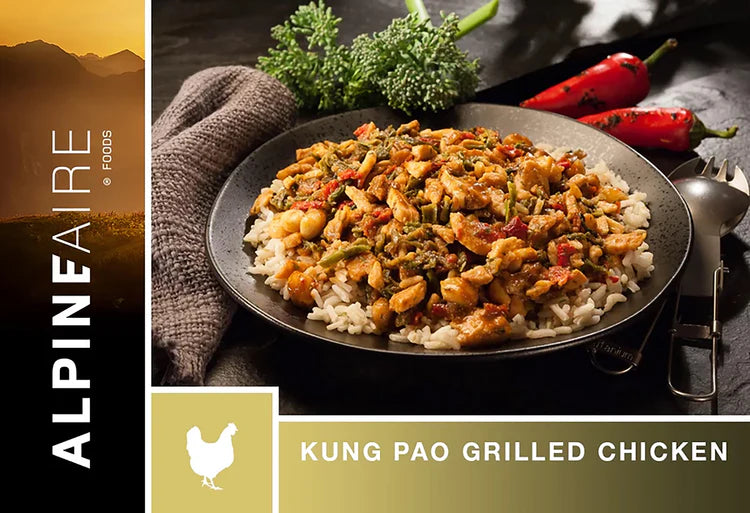 Gluten-free high-protein cook-in-pouch chicken meal for backpacking
