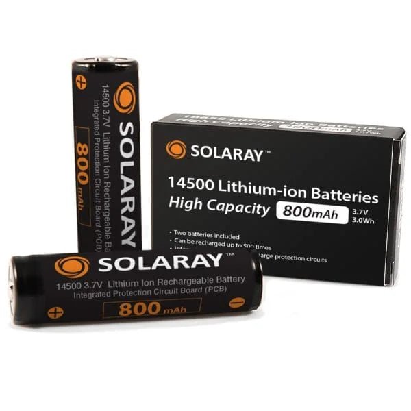 14500 Rechargeable Lithium - ion Batteries, 800mAh (2 - Pack) – Protected Cells for Flashlights - BSG