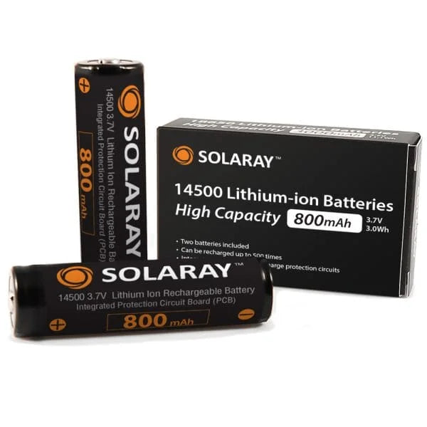 14500 rechargeable lithium-ion batteries 800mAh 3.7V protected – 2 pack with box