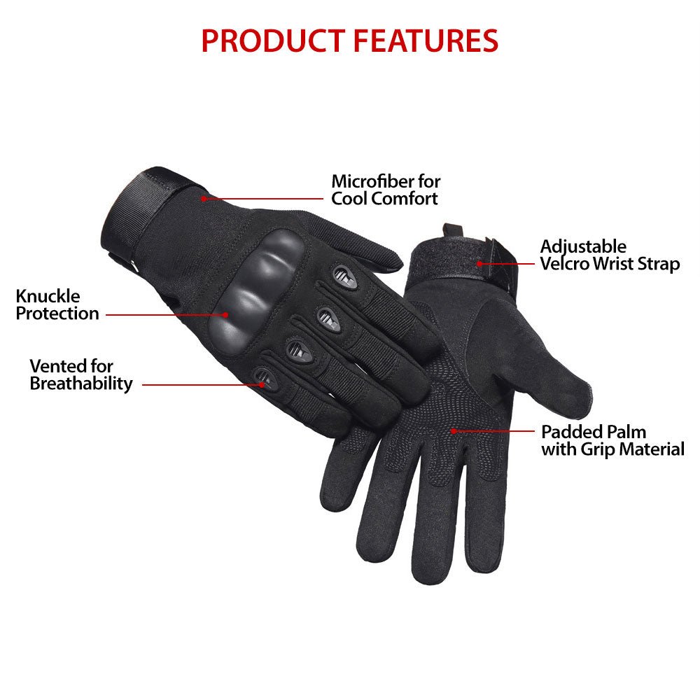 Tactical Self - Defense Gloves – Hard - Knuckle, Full Finger (XG - TG1) - BSG