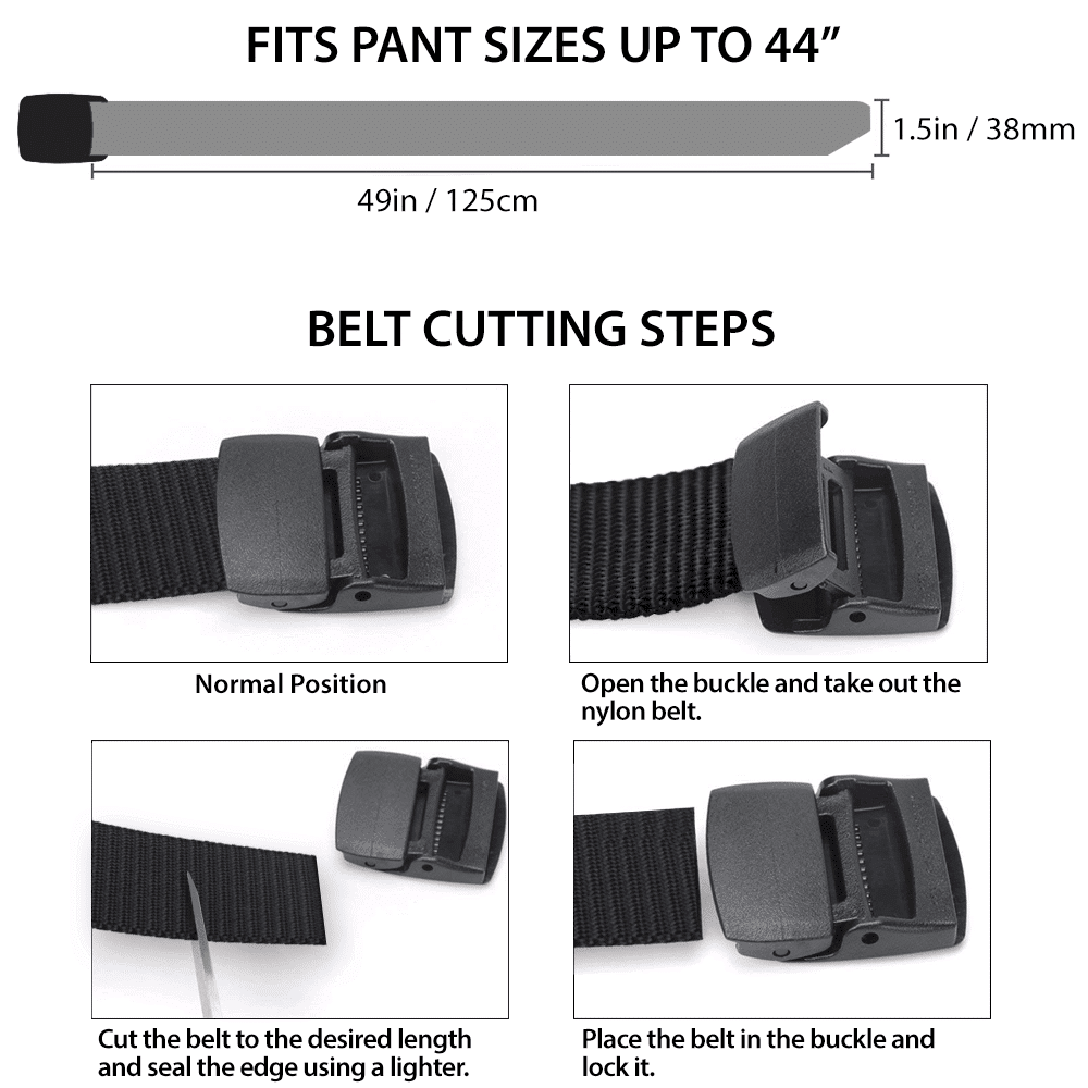 Adjustable Nylon Belt with Plastic Buckle – Military Webbing (XG - TB2) - BSG