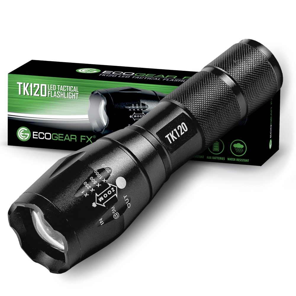 TK120 LED Tactical Flashlight – Zoomable, 5 Modes with Strobe & SOS - BSG