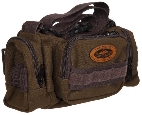 Compact 22-oz canvas carry bag with all Trailsetter shovel kit components stored inside