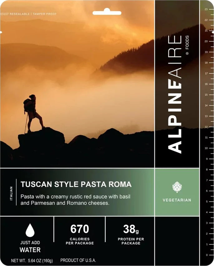 AlpineAire Tuscan Style Pasta Roma cook-in-pouch meal – front of pouch